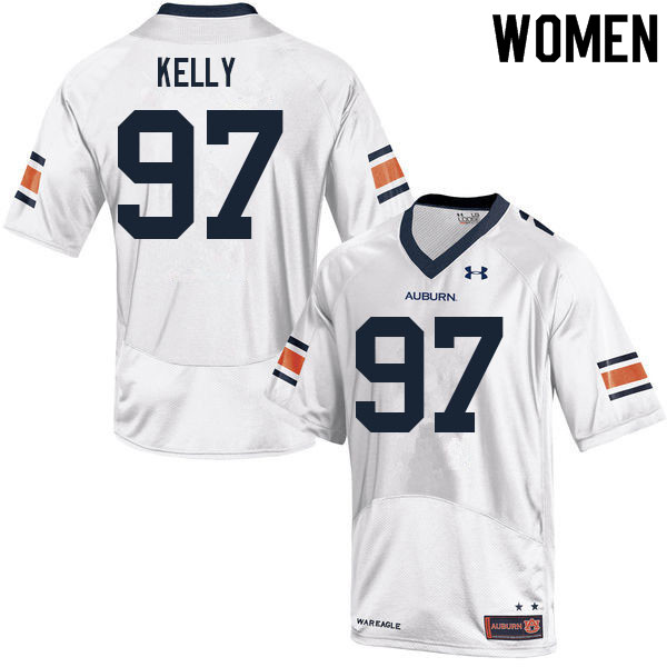 Auburn Tigers Women's Jackson Kelly #97 White Under Armour Stitched College 2021 NCAA Authentic Football Jersey ZJN4874LL